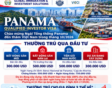 Miễn phí luật sư chương trình Panama Qualified Investor Visa - Nhà Đầu Tư Đủ Điều Kiện Panama trong tháng 10/2026