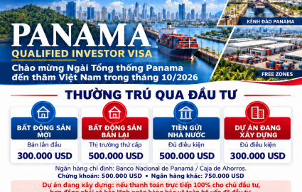 Miễn phí luật sư chương trình Panama Qualified Investor Visa - Nhà Đầu Tư Đủ Điều Kiện Panama trong tháng 10/2026